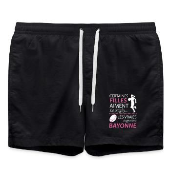 Certaines Filles Aiment Le Rugby Les Vraies Sup... - Short de bain - noir - Devant - AI Model Male 185 light (185cm)