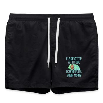 Marmotte Attitude Dormir Plus - Short de bain - noir - Devant - AI Model Male 185 light (185cm)