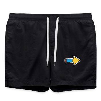 Comic Arrow Direction Right - Swim Trunks - black - Front - AI Model Male 185 light (185cm)
