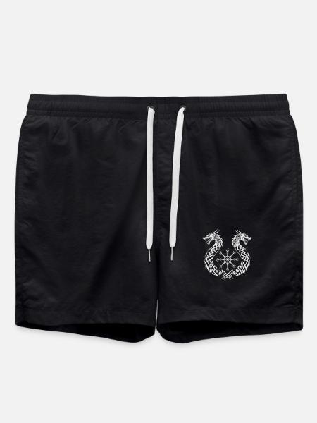 Drachen Vegvisir - Badeshorts - Schwarz