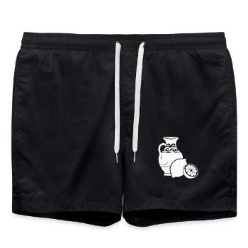 Zitrusvase Stillleben Keramik - Badeshorts - Schwarz - Vorne - AI Model Male 185 light (185cm)