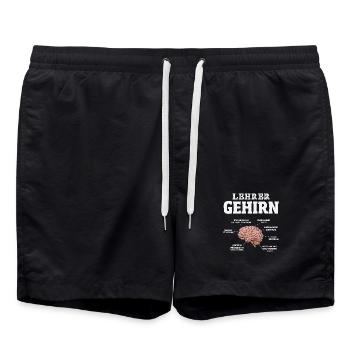 Lehrer Gehirn Unterricht - Badeshorts - Schwarz - Vorne - AI Model Male 185 light (185cm)