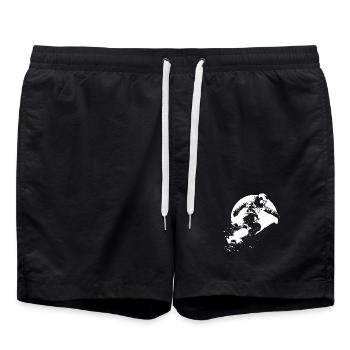 Snowboarder Zeichnung - Badeshorts - Schwarz - Vorne - AI Model Male 185 light (185cm)