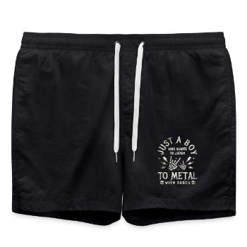 Metal Baby Boy mit Daddy Rock-Familie - Badeshorts - Schwarz - Vorne - AI Model Male 185 light (185cm)