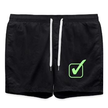 Häkchen - Badeshorts - Schwarz - Vorne - AI Model Male 185 light (185cm)