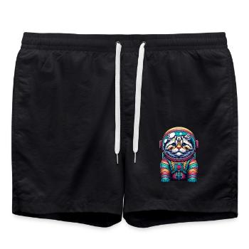 Petit chat mignon comme astronaute astronaute - Short de bain - noir - Devant - AI Model Male 185 light (185cm)