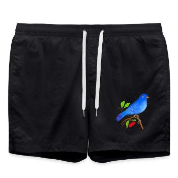 Oiseau bleu - Short de bain - noir - Devant - AI Model Male 185 light (185cm)
