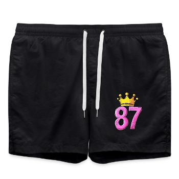 87 Number Jersey Crown - Swim Trunks - black - Front - AI Model Male 185 light (185cm)