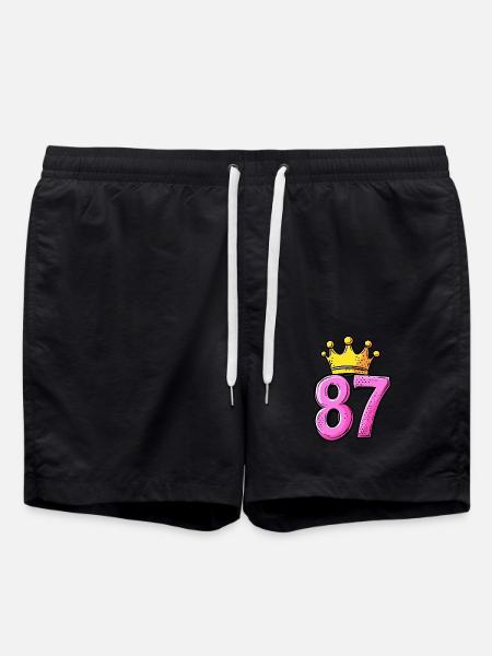 87 Numéro Jersey Couronne - Short de bain - noir