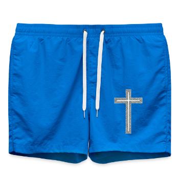cross - Swim Trunks - cobalt blue - Front