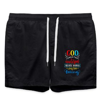 Autisme cadeau Asperger Parents Awareness Fort - Short de bain - noir - Devant - AI Model Male 185 light (185cm)