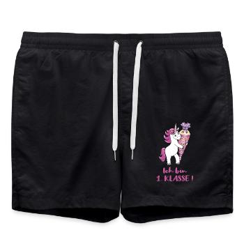 Unicorn with sugar bag First class - Swim Trunks - black - Front - AI Model Male 185 light (185cm)