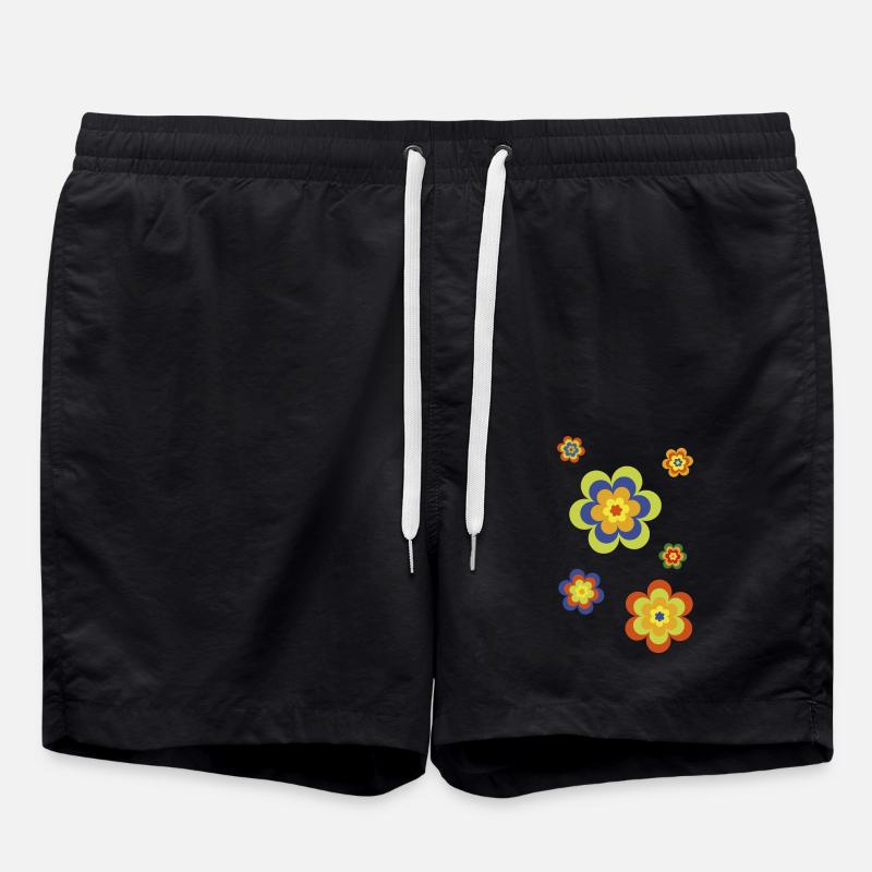 limited edition 3a flower power - Swim Trunks - black