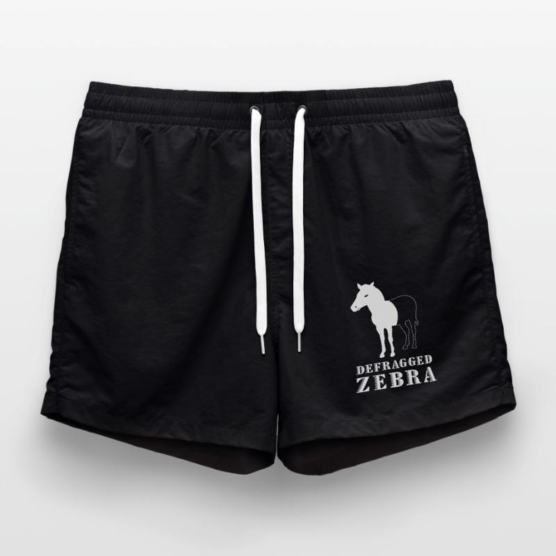 Defragged Zebra Computer Scientist Admin Geek Gift Swim Trunks