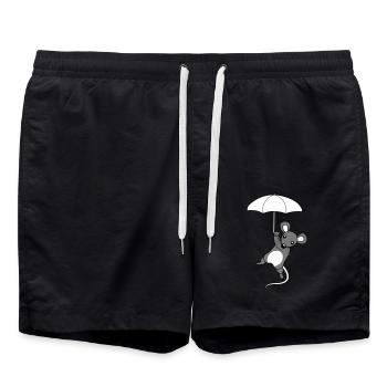 Cute Flying Mouse - Swim Trunks - black - Front - AI Model Male 185 light (185cm)