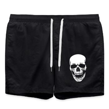 Skull in vintage look - Swim Trunks - black - Front - AI Model Male 185 light (185cm)