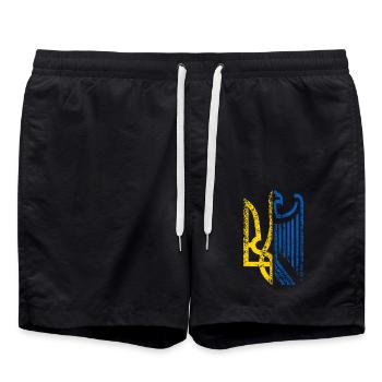 Ukraine Deutschland Freundschaft - Badeshorts - Schwarz - Vorne - AI Model Male 185 light (185cm)