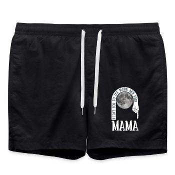 Mama I Love You To The Moon And Back - Badeshorts - Schwarz - Vorne - AI Model Male 185 light (185cm)