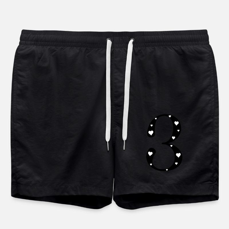 3 Anniversaire avec cœur - Short de bain - noir