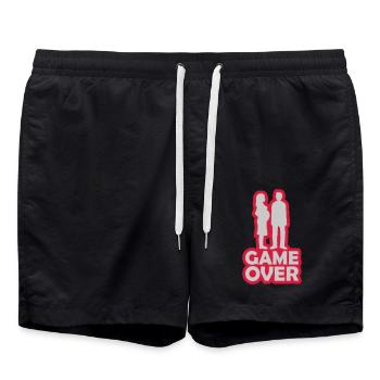 Familie gründen Game Over - Badeshorts - Schwarz - Vorne - AI Model Male 185 light (185cm)