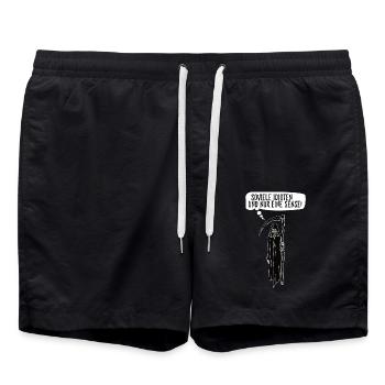 Soviele Idioten und nur eine Sense Sensenmann - Badeshorts - Schwarz - Vorne - AI Model Male 185 light (185cm)