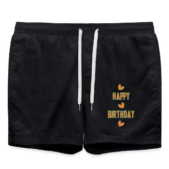 ALLES GUTE ZUM GEBURTSTAG!. ALLES GUTE ZUM GEBURTSTAG!. JAHRESTAG. - Badeshorts - Schwarz - Vorne - AI Model Male 185 light (185cm)