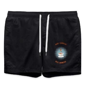 Espresso, Café, Café, Latte, Idée cadeau, Fun - Short de bain - noir - Devant - AI Model Male 185 light (185cm)