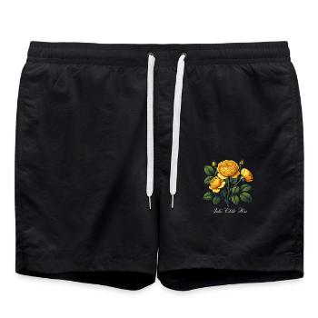 Julia Child Rose, Summer flower lover, Rose Lover - Swim Trunks - black - Front - AI Model Male 185 light (185cm)