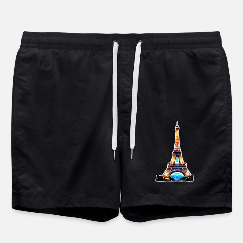 Eiffel tower #7 - Swim Trunks - black