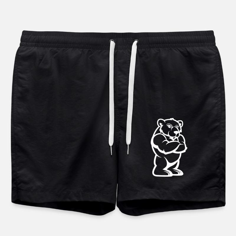 Bande dessinée ours - Short de bain - noir