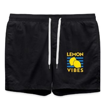 Lemon Vibes Lemon Tomato Girl Été Italie - Short de bain - noir - Devant - AI Model Male 185 light (185cm)