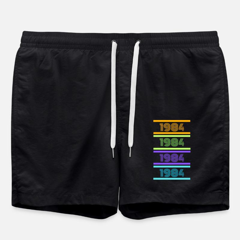 1984 Rayures rétro - Short de bain - noir