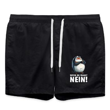 pingouin oiseau poussin avant de demander non - Short de bain - noir - Devant - AI Model Male 185 light (185cm)