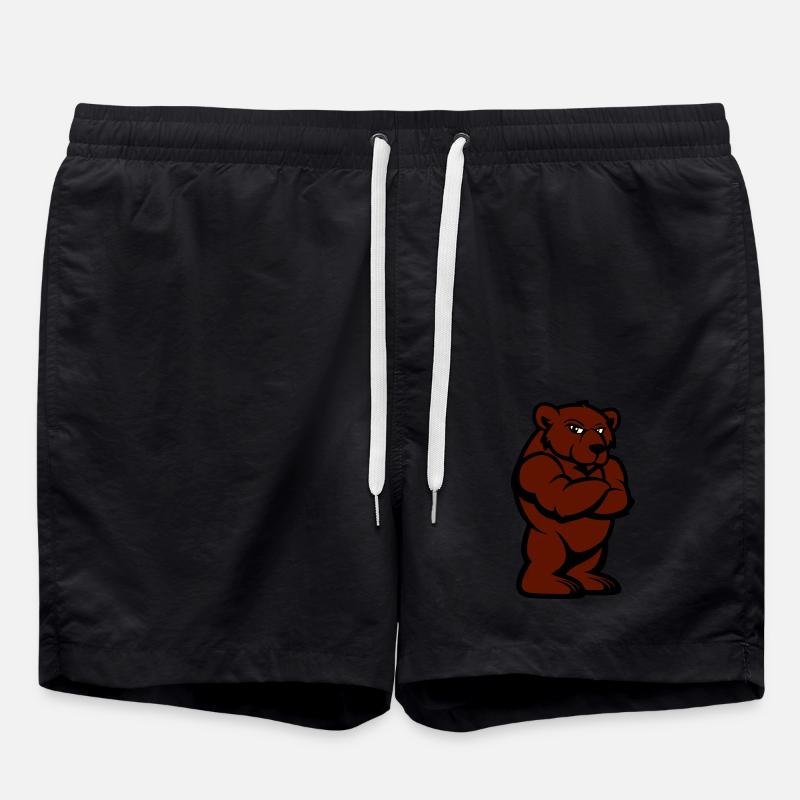 bär comic - Badeshorts - Schwarz
