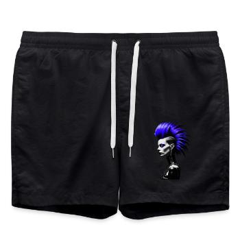 Punk Girl - Badeshorts - Schwarz - Vorne - AI Model Male 185 light (185cm)