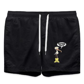 Bon tach mouette drôle dicton drôle drôle - Short de bain - noir - Devant - AI Model Male 185 light (185cm)