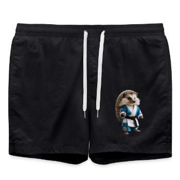 Hérisson sportif - Short de bain - noir - Devant - AI Model Male 185 light (185cm)