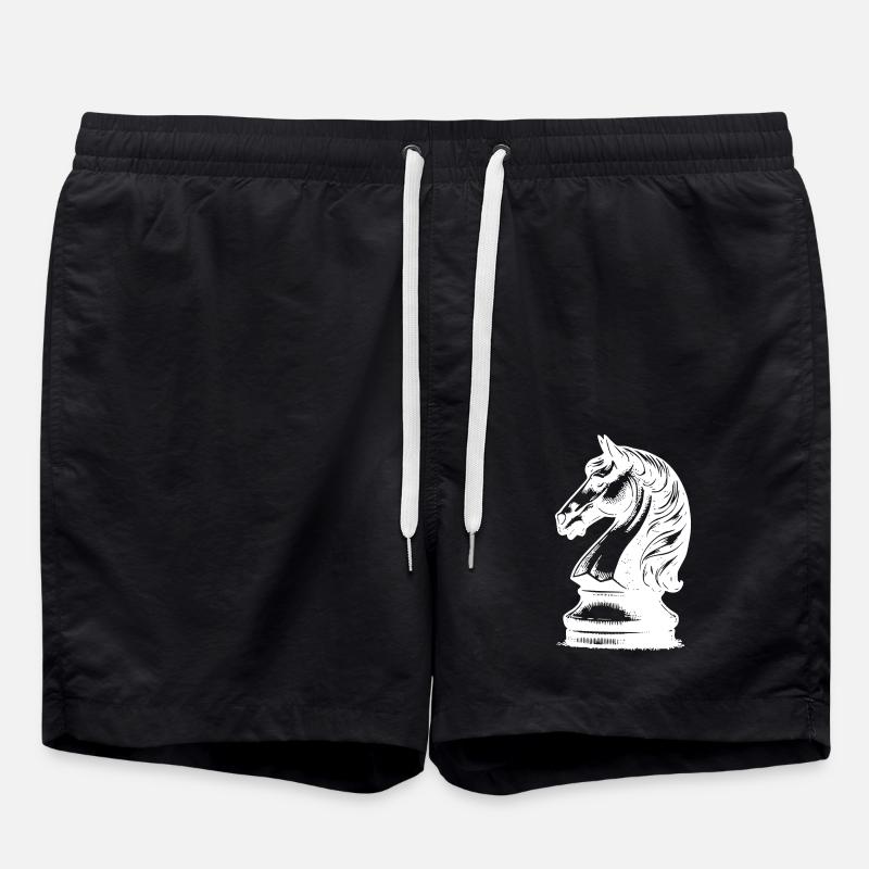 Schachspiel Schachfigur Pferd Springer - Badeshorts - Schwarz