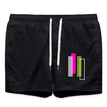 Streetart I - Badeshorts - Schwarz - Vorne - AI Model Male 185 light (185cm)