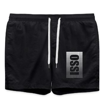 Osten Ossi DDR Ost stolz Trabi Geschenk Nostalgie - Badeshorts - Schwarz - Vorne - AI Model Male 185 light (185cm)