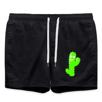 Cactus Waving Spines Desert Funny Face Cacti - Swim Trunks - black - Front - AI Model Male 185 light (185cm)