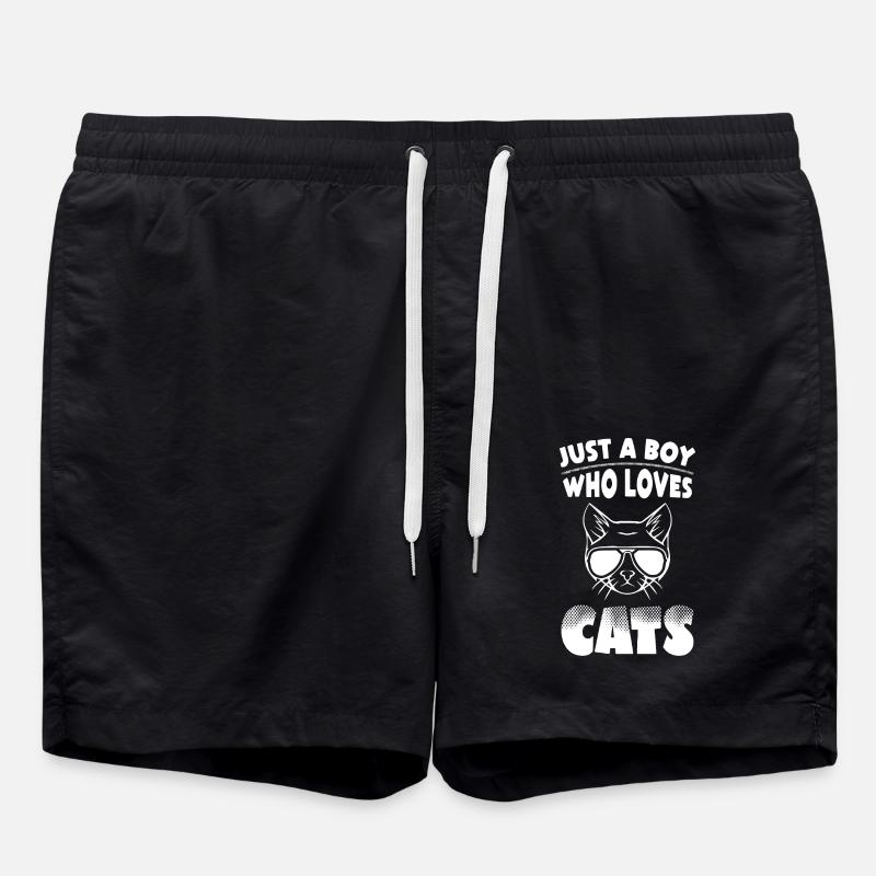 Boys Cats Lover - Badeshorts - Schwarz
