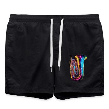Tuba - Badeshorts - Schwarz - Vorne - AI Model Male 185 light (185cm)