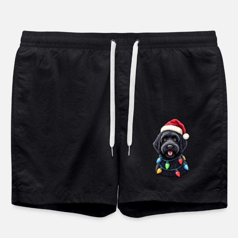 T-shirt Père Noël Labradoodle - Short de bain - noir