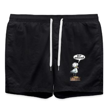 Seagull Speech Bubble Hot Chicken - Swim Trunks - black - Front - AI Model Male 185 light (185cm)