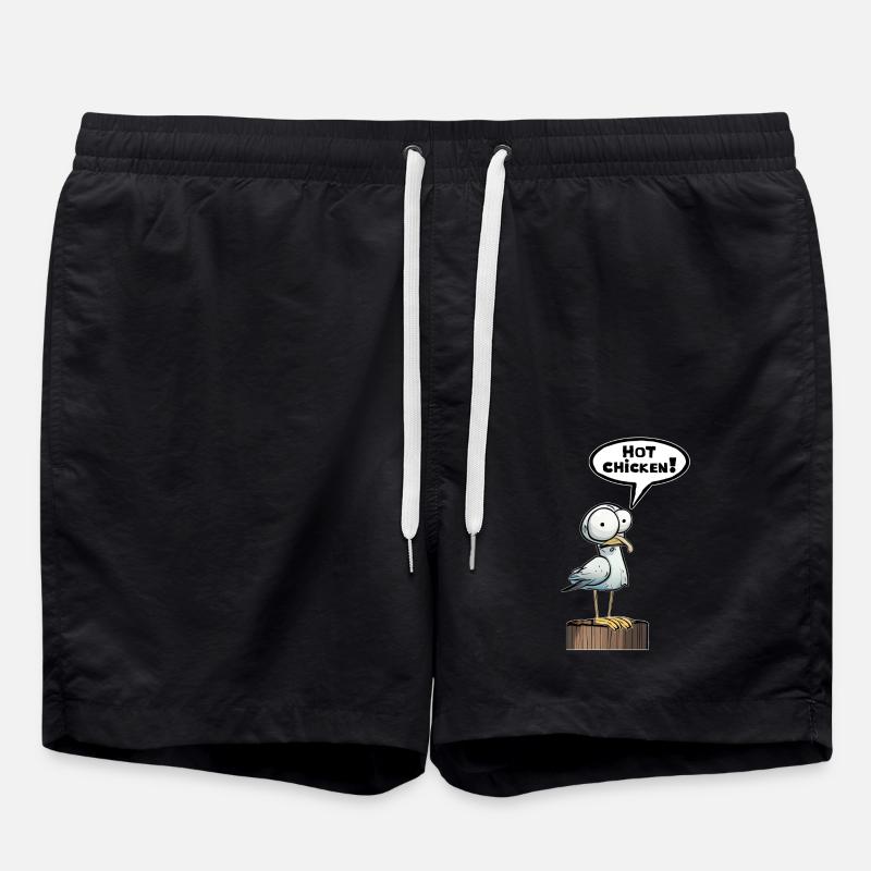 Seagull Speech Bubble Hot Chicken - Short de bain - noir