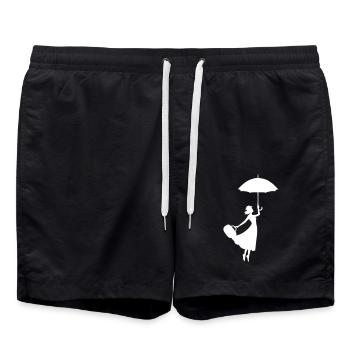 frau regenschirm - Badeshorts - Schwarz - Vorne - AI Model Male 185 light (185cm)
