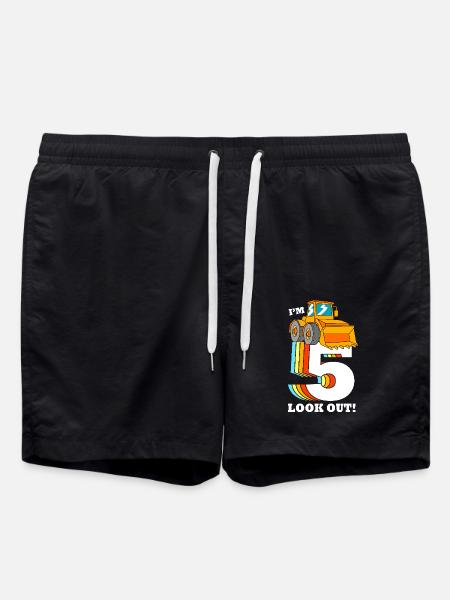 Children's birthday party construction site - Swim Trunks - black