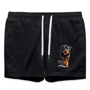 Rottweiler - Badeshorts - Schwarz - Vorne - AI Model Male 185 light (185cm)