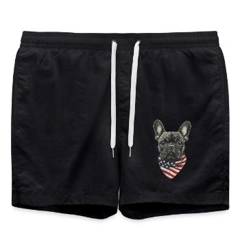Französische Bulldogge - Badeshorts - Schwarz - Vorne - AI Model Male 185 light (185cm)